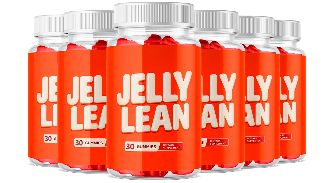 Six bottles of JellyLean ACV and BHB weight-loss gummies — 180-day supply package with free shipping